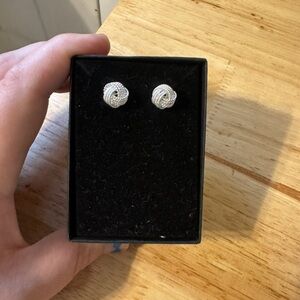 925 Elegant Silver Knot Earrings